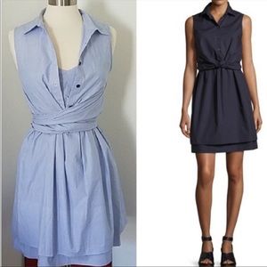 Derek Lam 10 crosby cotton tie ruffle 2 in 1 dress